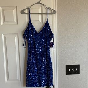 Windsor Blue Sequin Mini Dress